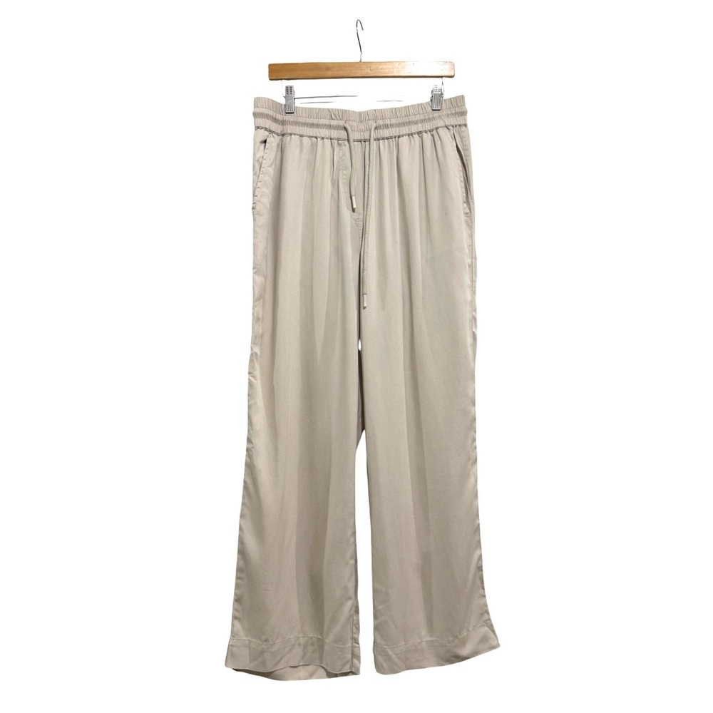 Quince‎ Womens Beige 100% Tencel Lyocell Wide Leg Drawstring Pants Size M SCP001